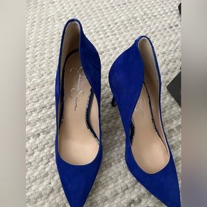 Jessica Simpson Blue velvet heels